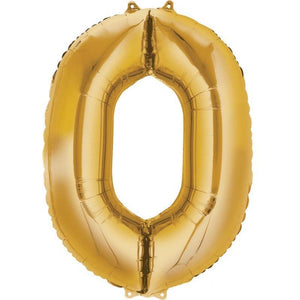 Gold Jumbo Number Foil Balloon - 0