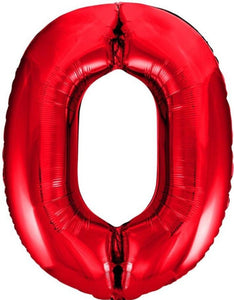 Red Jumbo Number Foil Balloon - 0