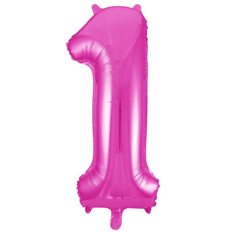 Hot Pink Jumbo Number Foil Balloon - 1