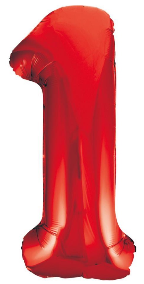 Red Jumbo Number Foil Balloon - 1