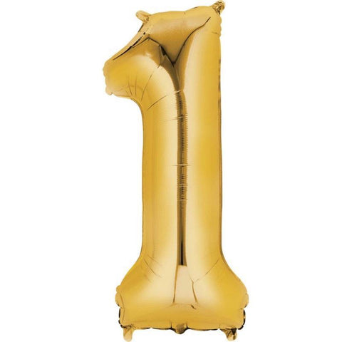 Gold Jumbo Number Foil Balloon - 1