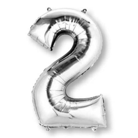 Silver Jumbo Number Foil Balloon - 2