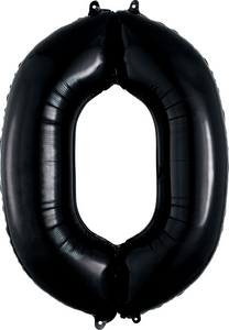 Black Jumbo Number Foil Balloon - 0