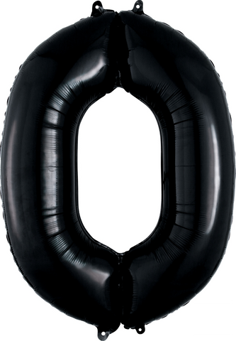 Black Jumbo Number Foil Balloon - 0