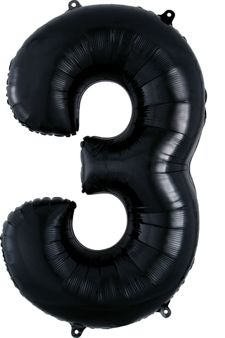 Black Jumbo Number Foil Balloon - 3