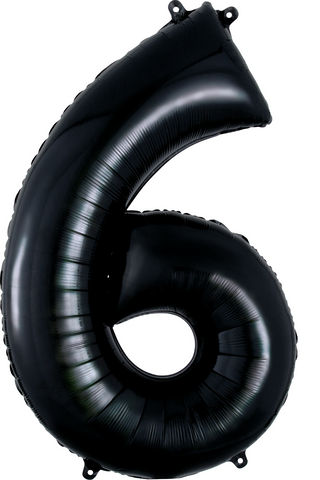 Black Jumbo Number Foil Balloon - 6