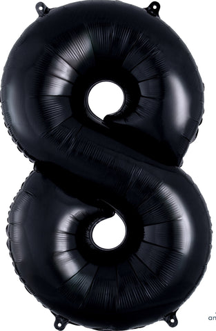 Black Jumbo Number Foil Balloon - 8