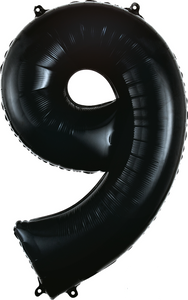 Black Jumbo Number Foil Balloon - 9