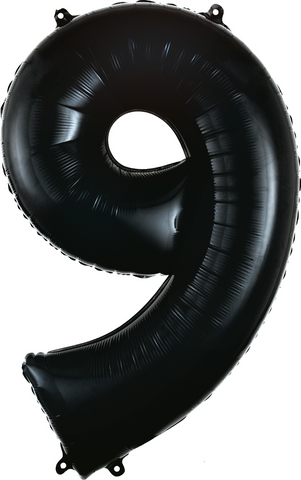 Black Jumbo Number Foil Balloon - 9