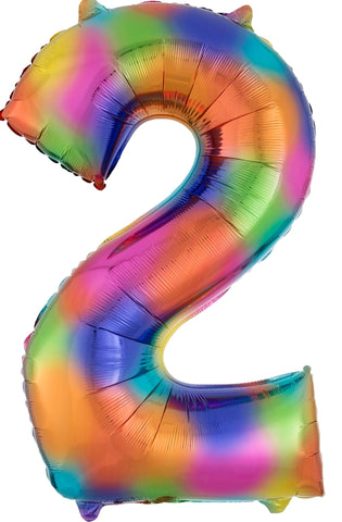 Rainbow Splash Jumbo Number Foil Balloon - 2