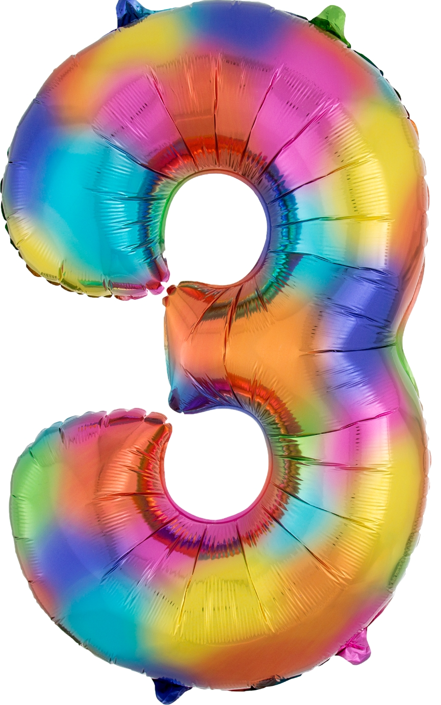 Number 3 foil balloon discount