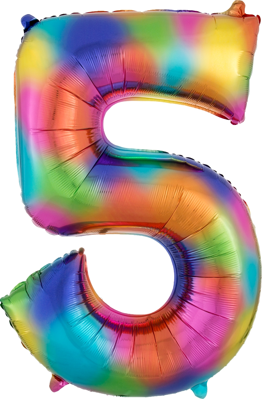 Rainbow Splash Jumbo Number Foil Balloon - 5