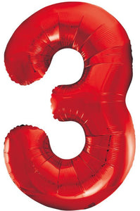Red Jumbo Number Foil Balloon - 3