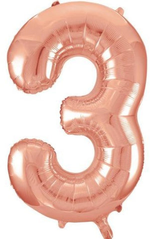 Rose Gold Jumbo Number Foil Balloon - 3