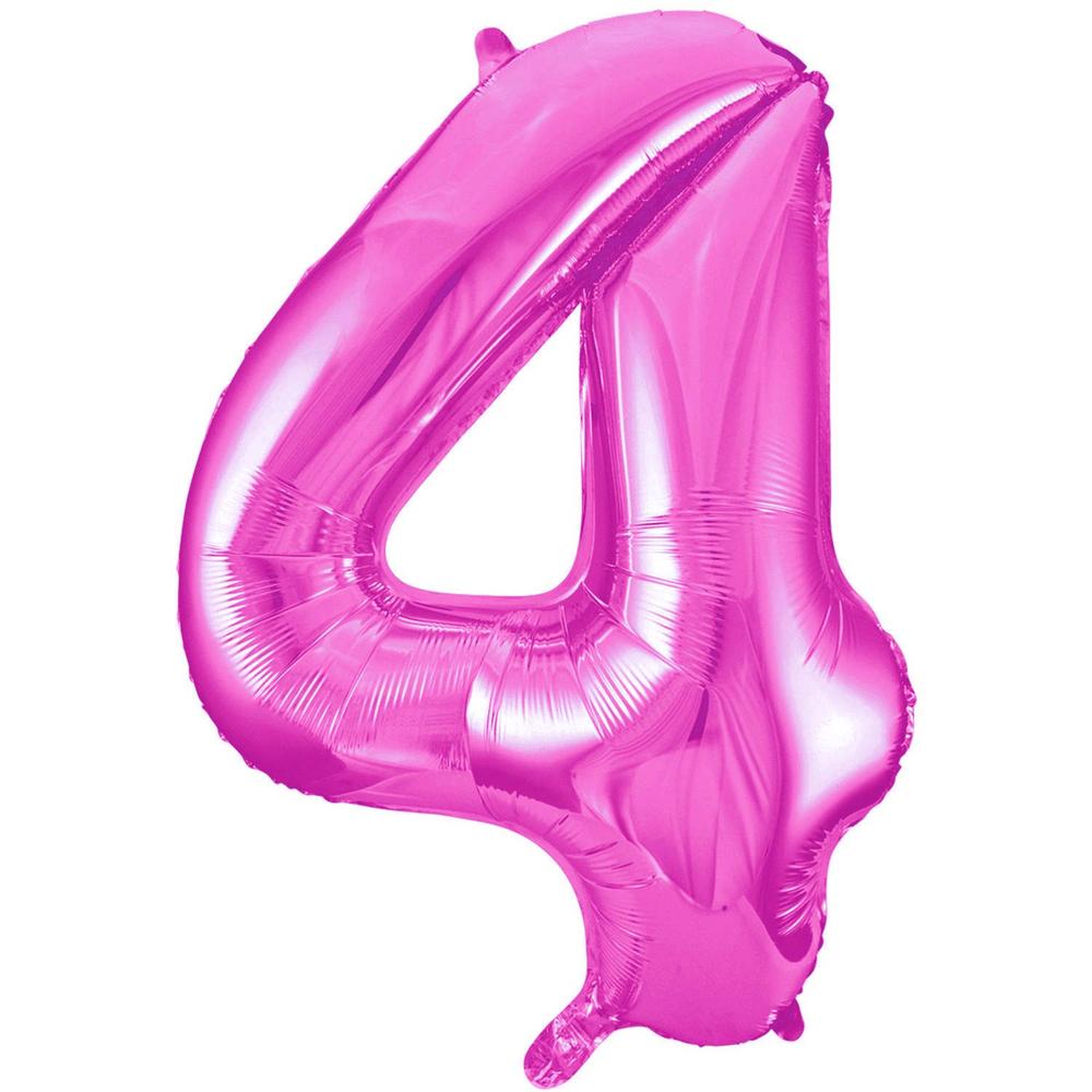 Hot Pink Jumbo Number Foil Balloon - 4