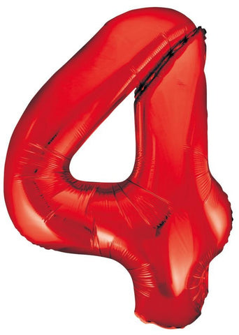 Red Jumbo Number Foil Balloon - 4