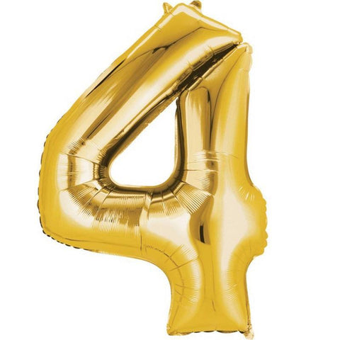 Gold Jumbo Number Foil Balloon - 4