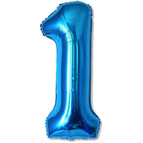 Blue Jumbo Number Foil Balloon - 1