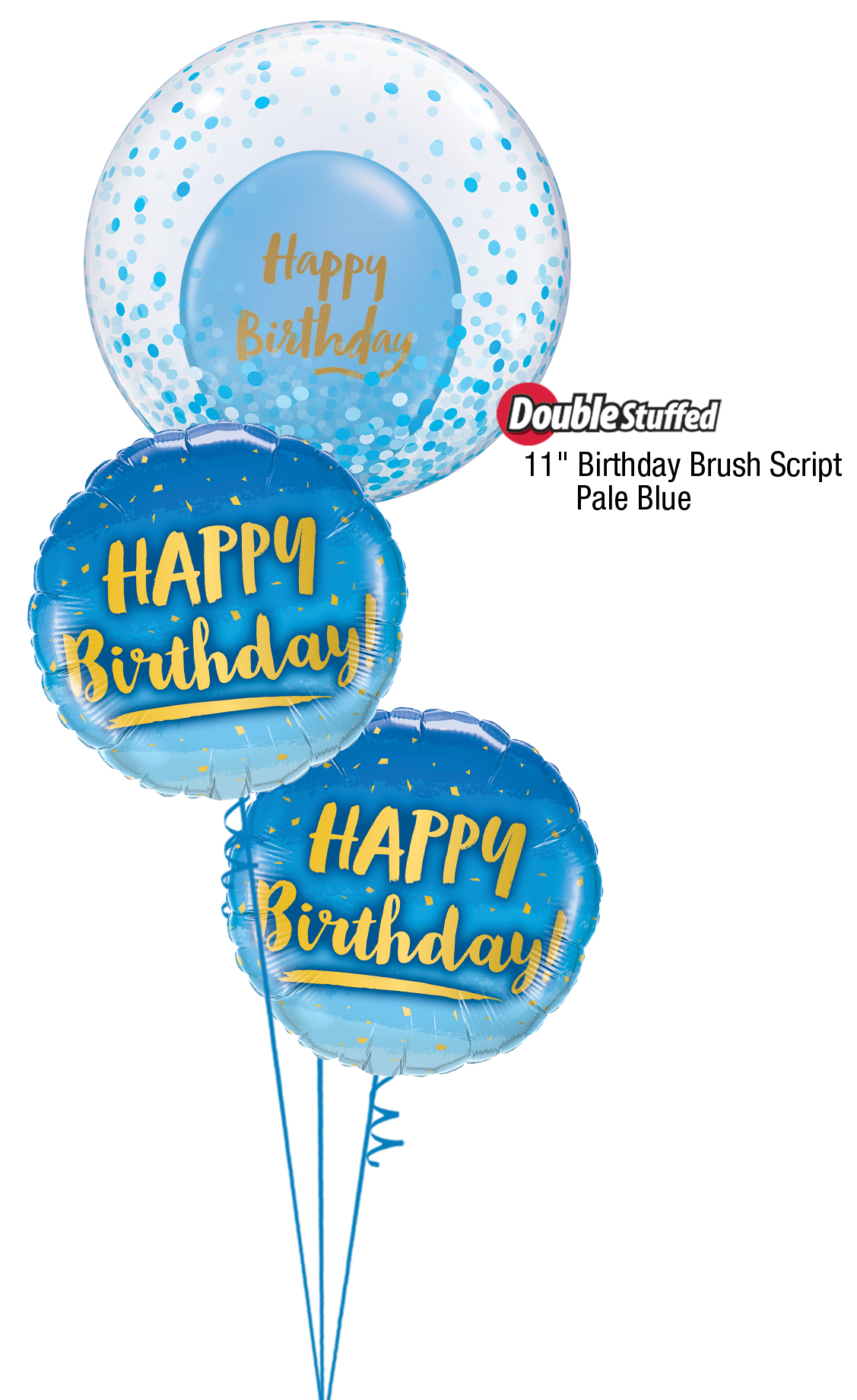 Confetti Pale Blue Bubble Birthday