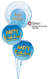 Confetti Pale Blue Bubble Birthday