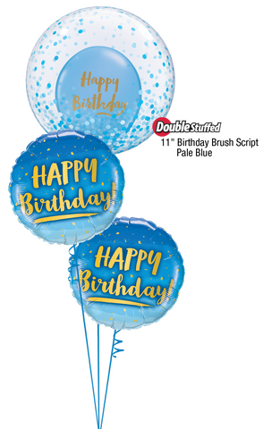 Confetti Pale Blue Bubble Birthday