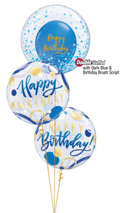 Blue ‘N’ Gold Birthday Bubble