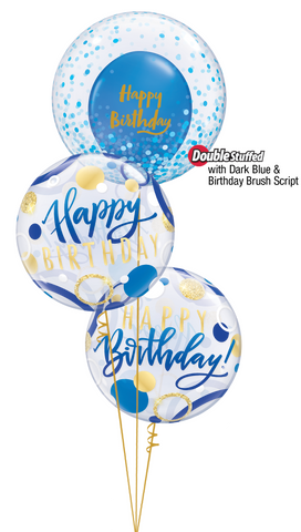 Blue ‘N’ Gold Birthday Bubble