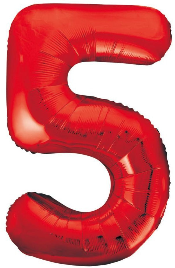 Red Jumbo Number Foil Balloon - 5