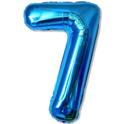 Blue Jumbo Number Foil Balloon - 7