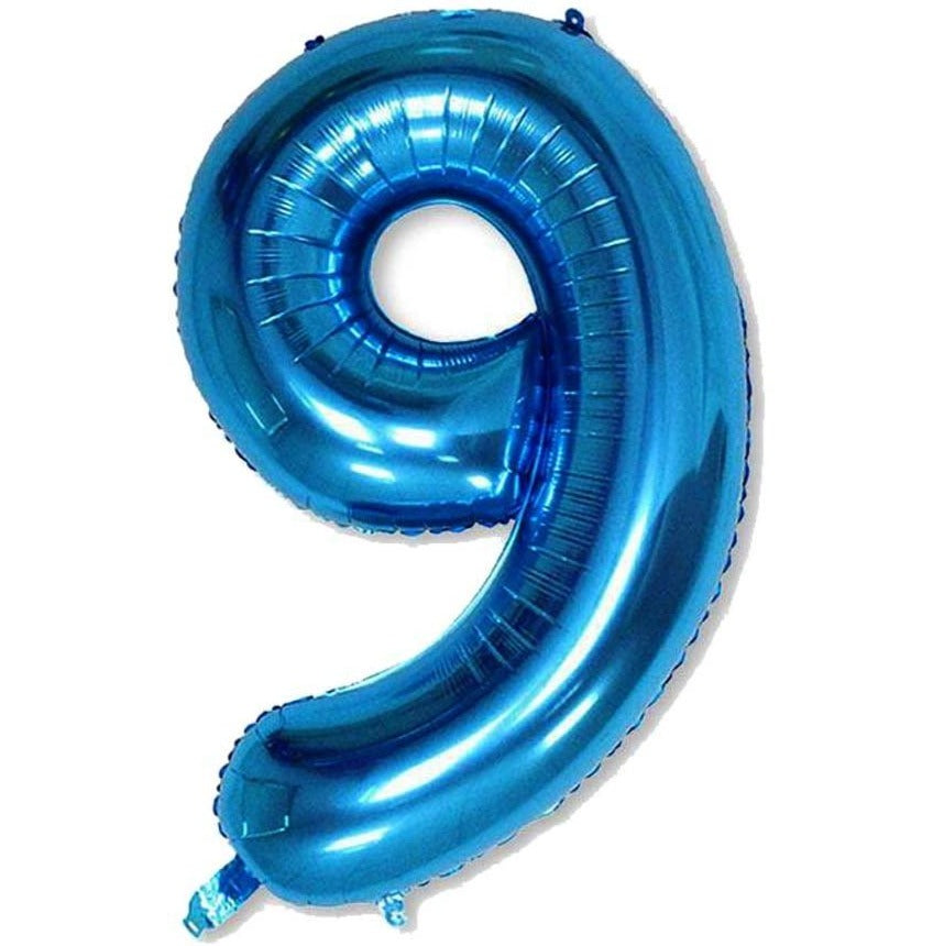 Blue Jumbo Number Foil Balloon - 9
