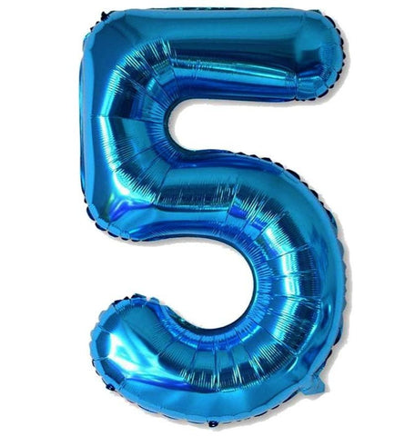 Blue Jumbo Number Foil Balloon - 5