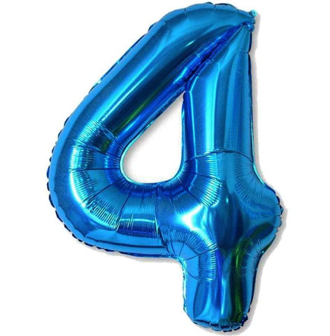 Blue Jumbo Number Foil Balloon - 4