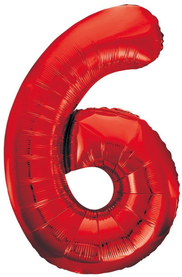 Red Jumbo Number Foil Balloon - 6