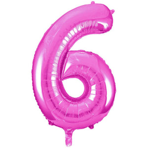 Hot Pink Jumbo Number Foil Balloon - 6