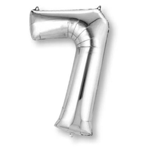 Silver Jumbo Number Foil Balloon - 7