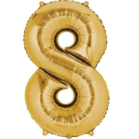 Gold Jumbo Number Foil Balloon - 8