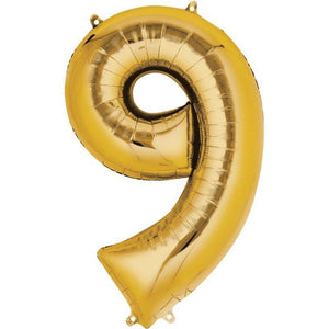 Gold Jumbo Number Foil Balloon - 9